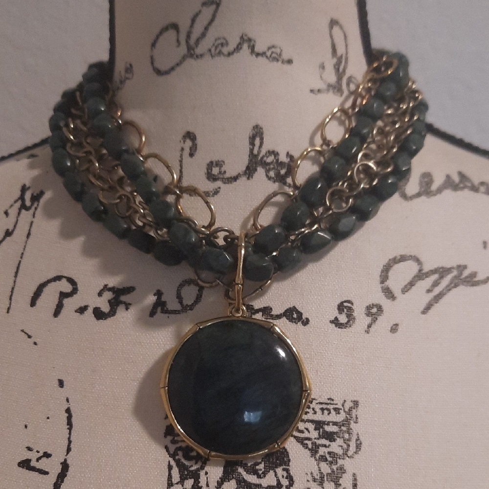 Elegant Gold and Green Necklace